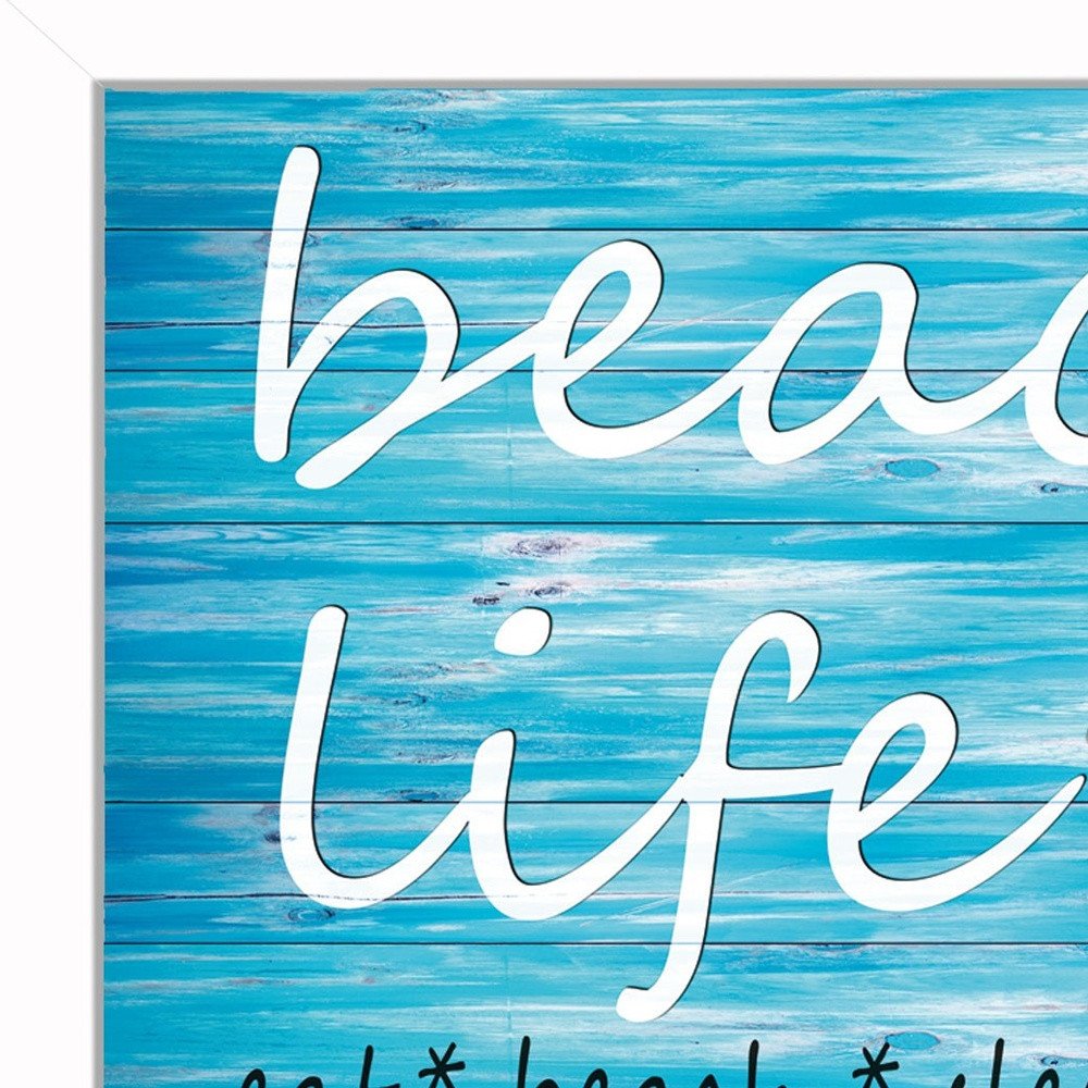 Beach Life 2 White Picture Frame Print Wall Art — view 4