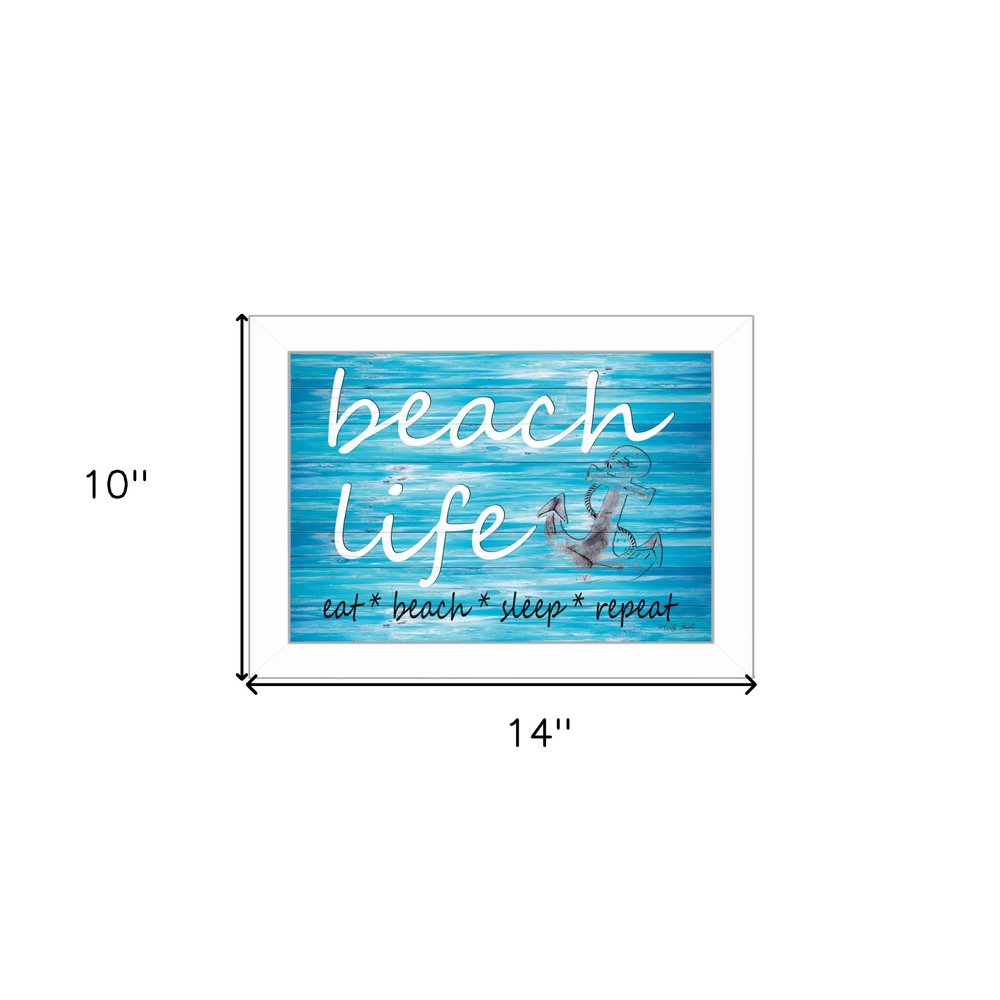 Beach Life 2 White Picture Frame Print Wall Art — view 2