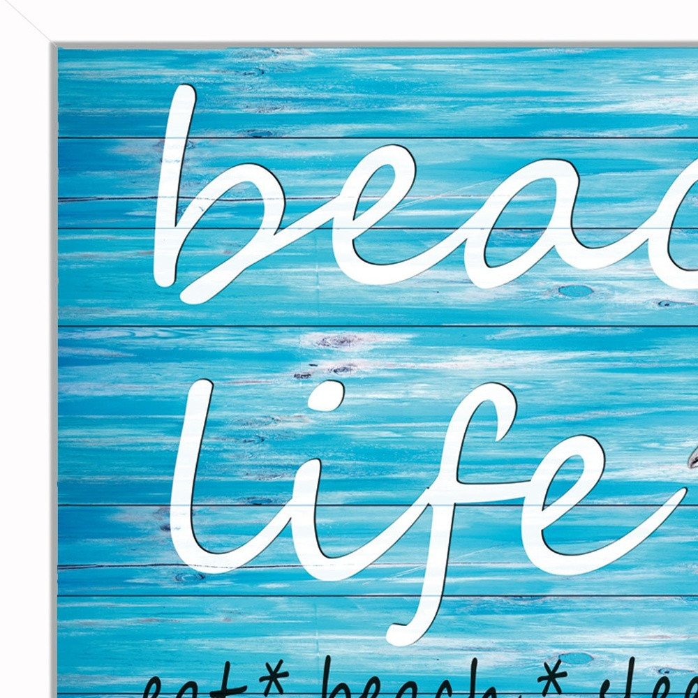 Beach Life 2 White Picture Frame Print Wall Art — view 3
