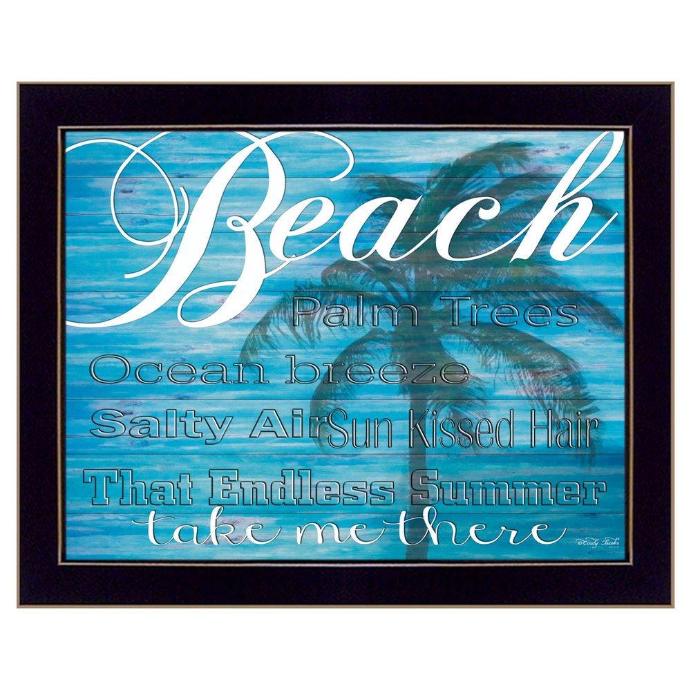 Beach Take Me There 1 Black Framed Print Wall Art — view 1