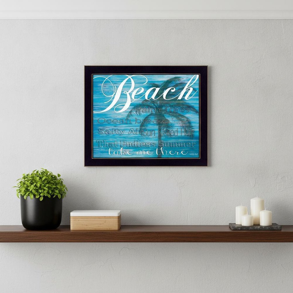 Beach Take Me There 1 Black Framed Print Wall Art — view 5
