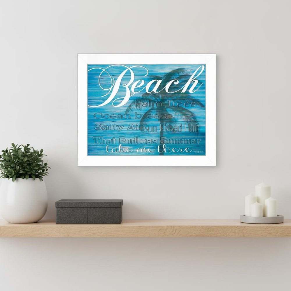 Beach Take Me There 2 White Framed Print Wall Art — view 5
