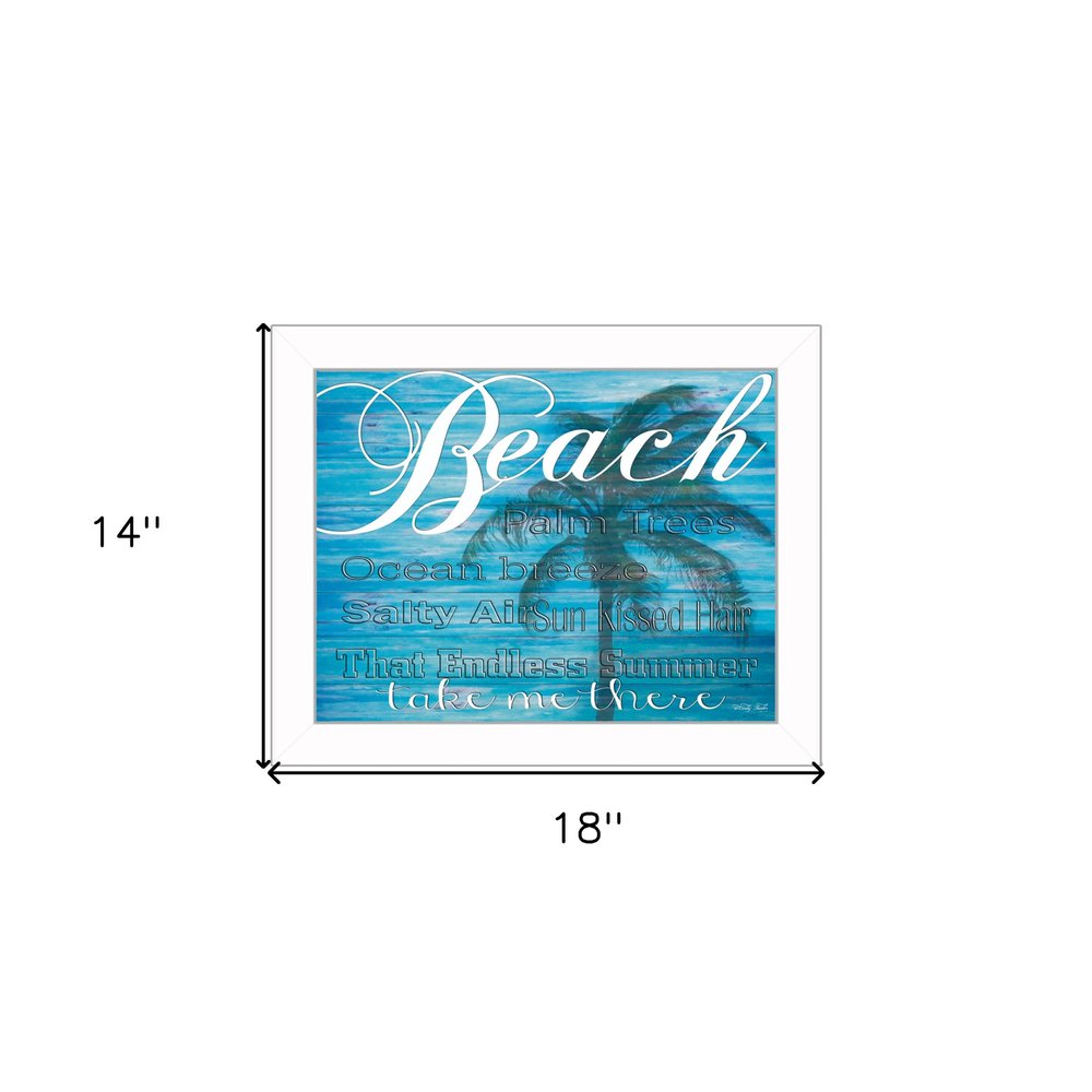 Beach Take Me There 2 White Framed Print Wall Art — view 4