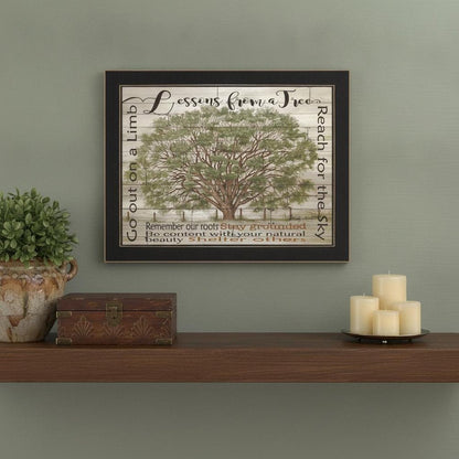 Lessons from a Tree Black Framed Print Wall Art