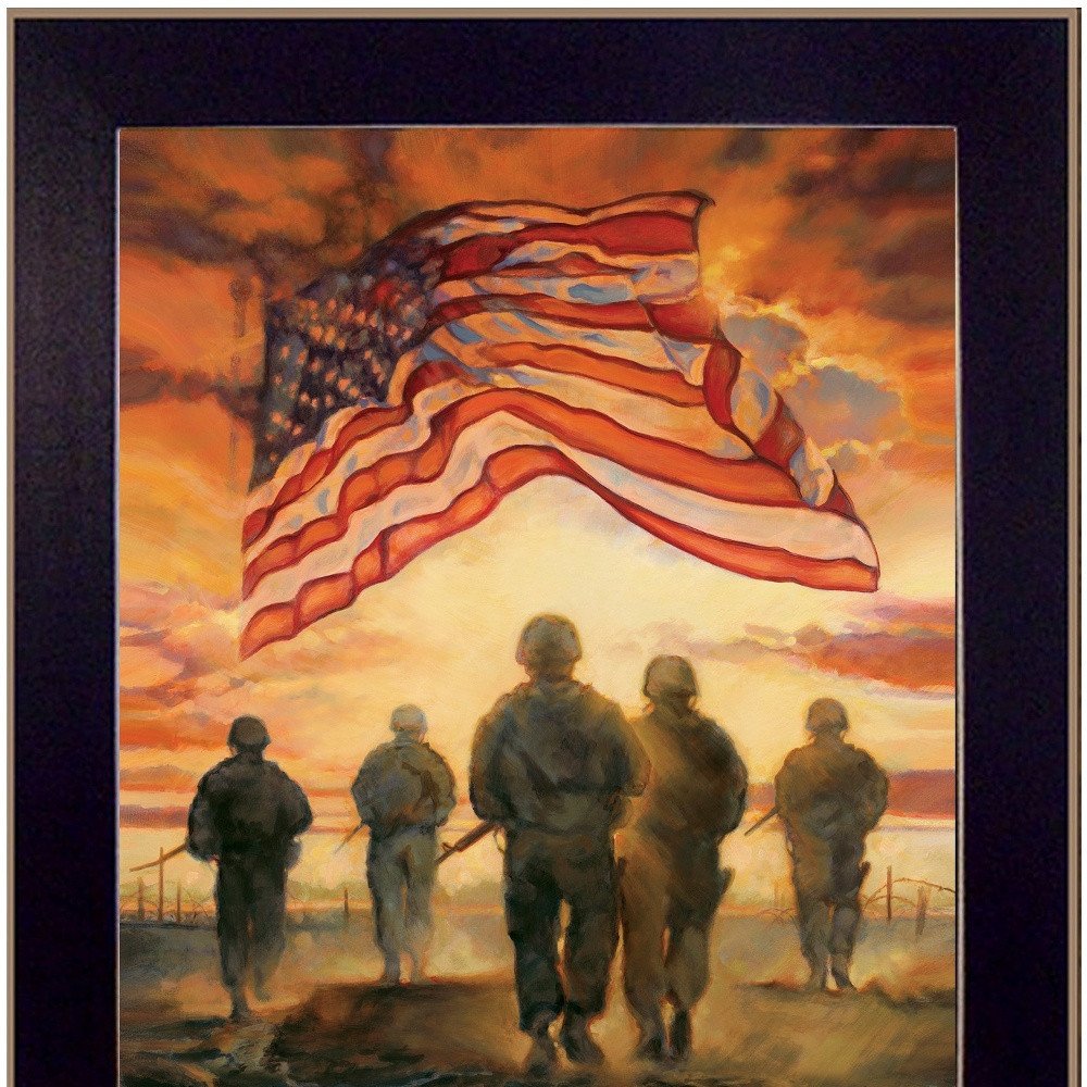 Bless Americas Heroes Black Framed Print Wall Art — view 9