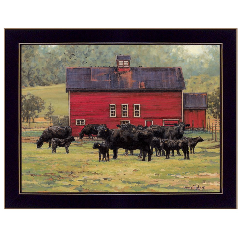 By the Red Barn Black Framed Print Wall Art — view 1