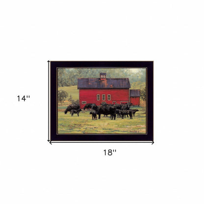 By the Red Barn Black Framed Print Wall Art