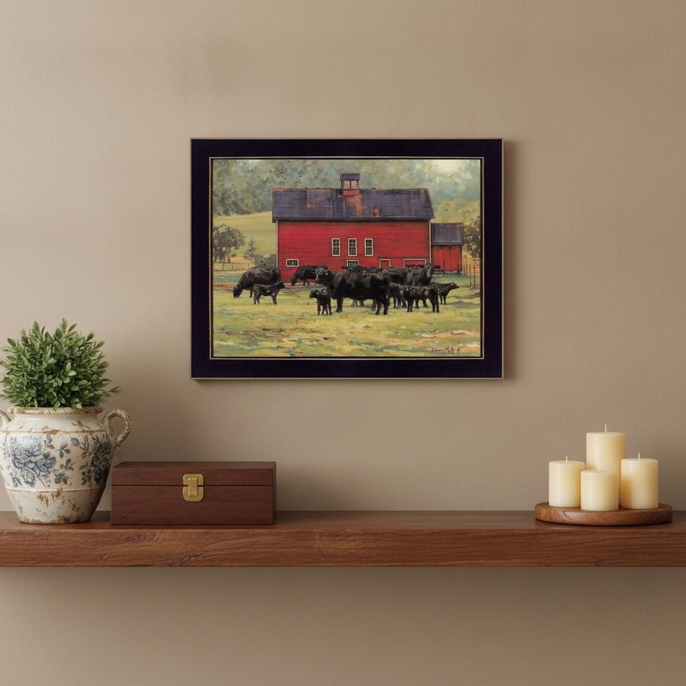 By the Red Barn Black Framed Print Wall Art — view 4