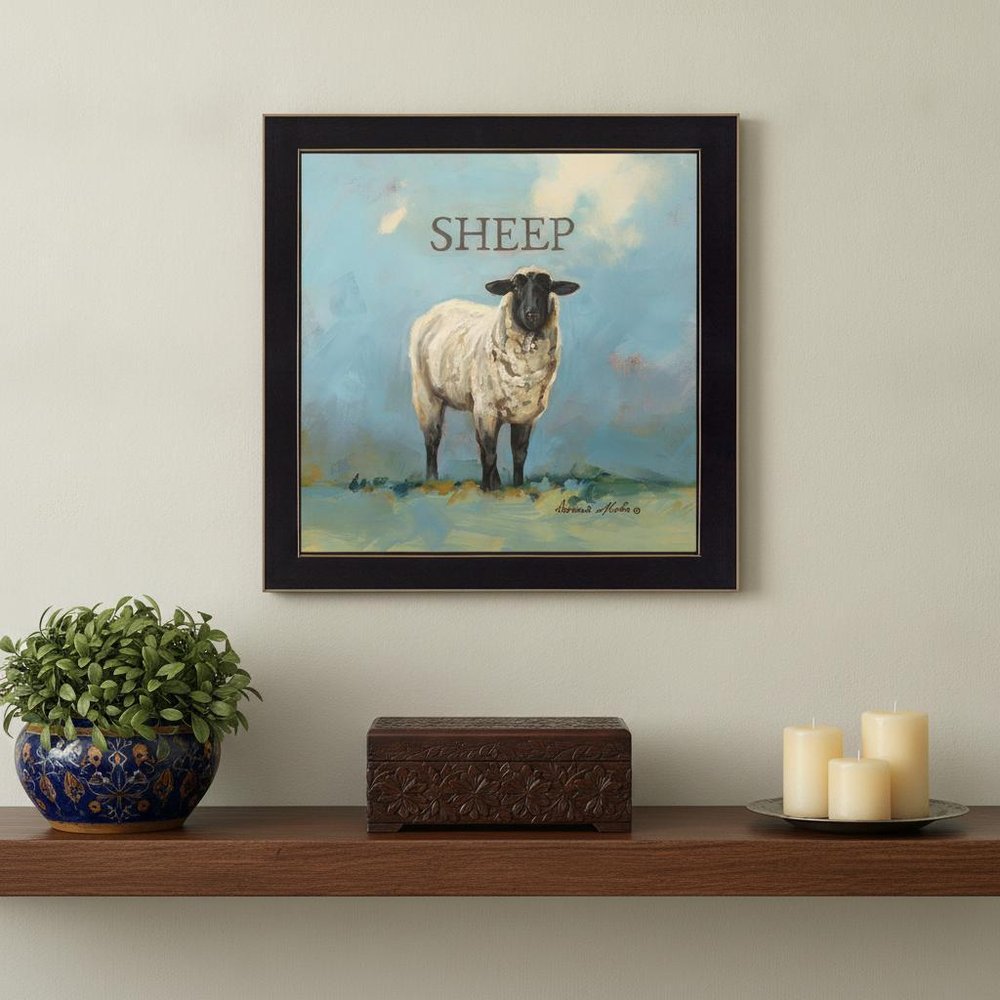 Sherlock the Sheep Black Framed Print Wall Art — view 1