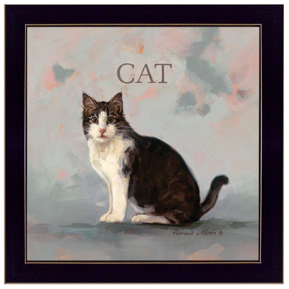Clive the Cat Black Framed Print Wall Art — view 1