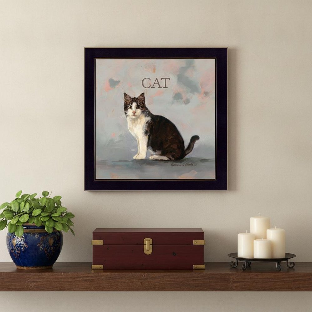 Clive the Cat Black Framed Print Wall Art — view 4