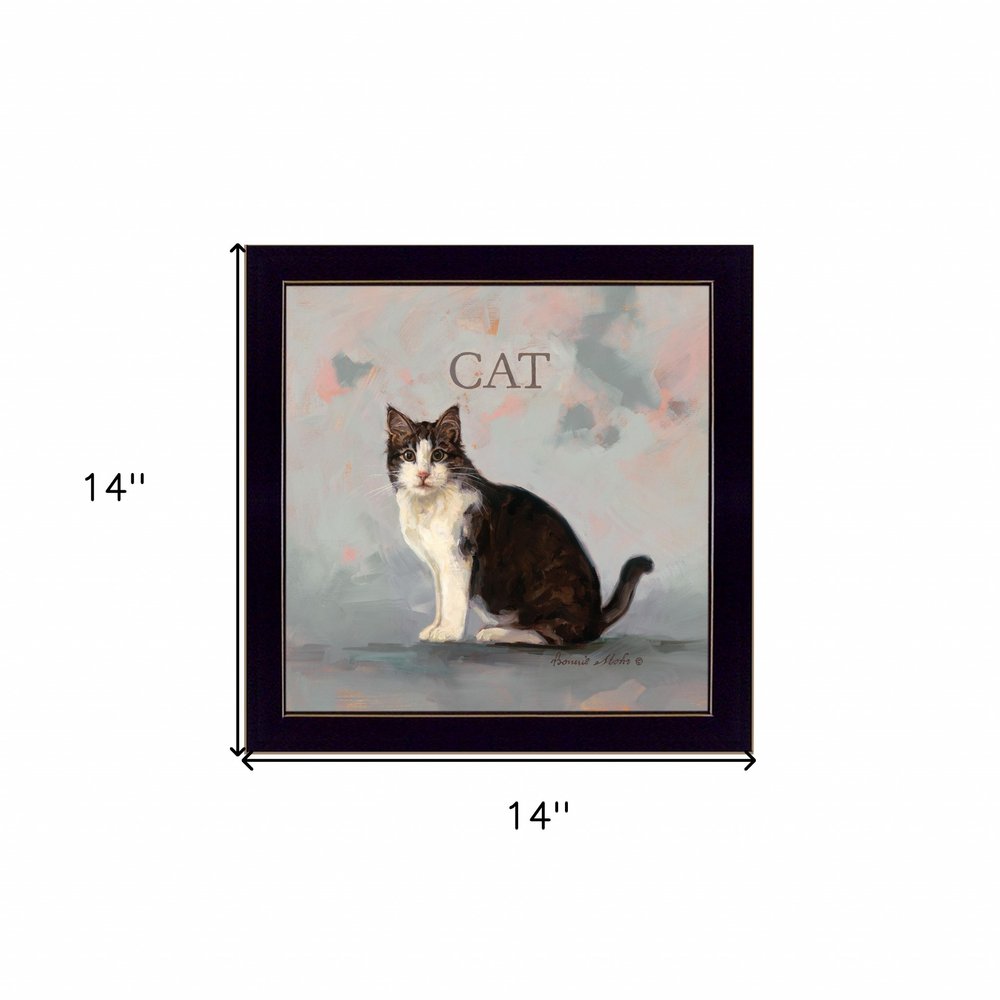 Clive the Cat Black Framed Print Wall Art — view 3