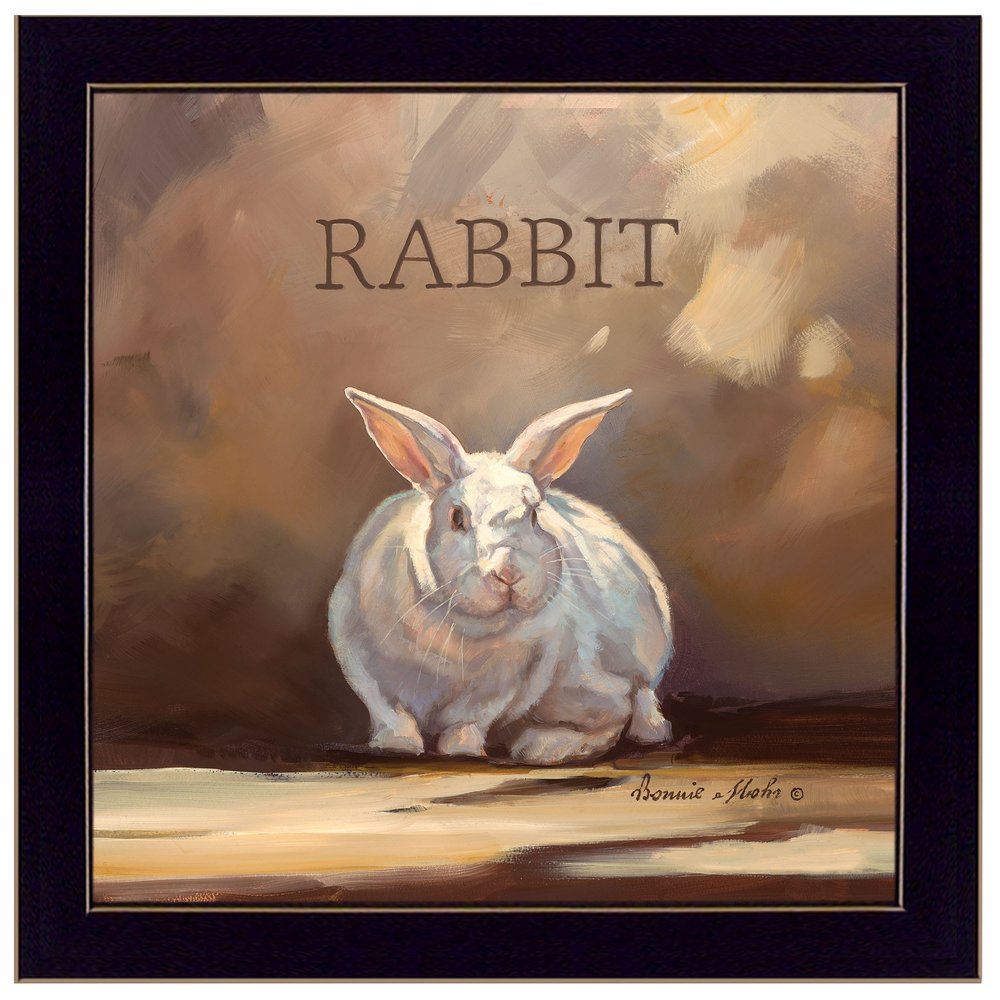 Ruby the Rabbit Black Framed Print Wall Art — view 1