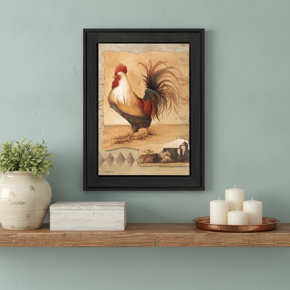 Rooster Montage I Black Framed Print Wall Art — view 4