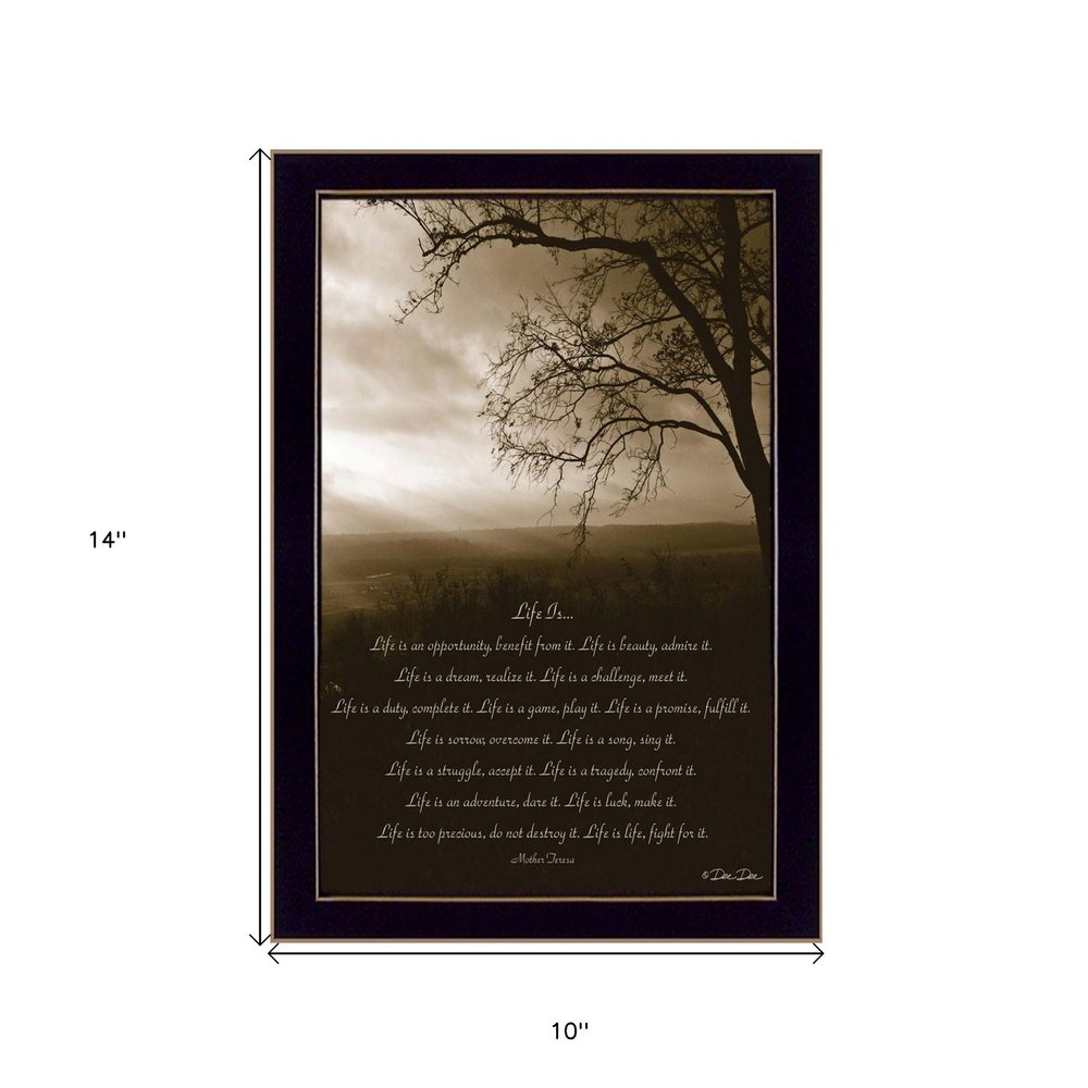 Life is Black Framed Print Wall Art — view 4