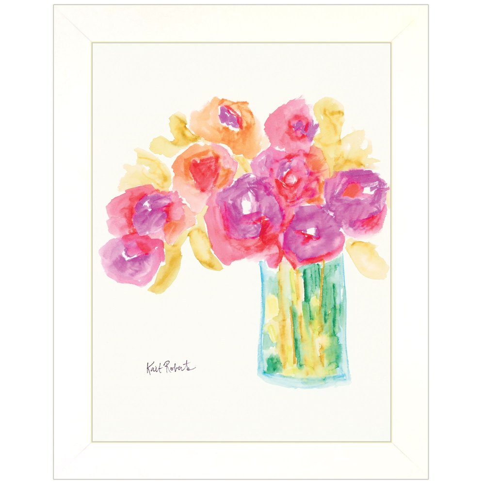 Speak in Flowers White Framed Print Wall Art — view 1