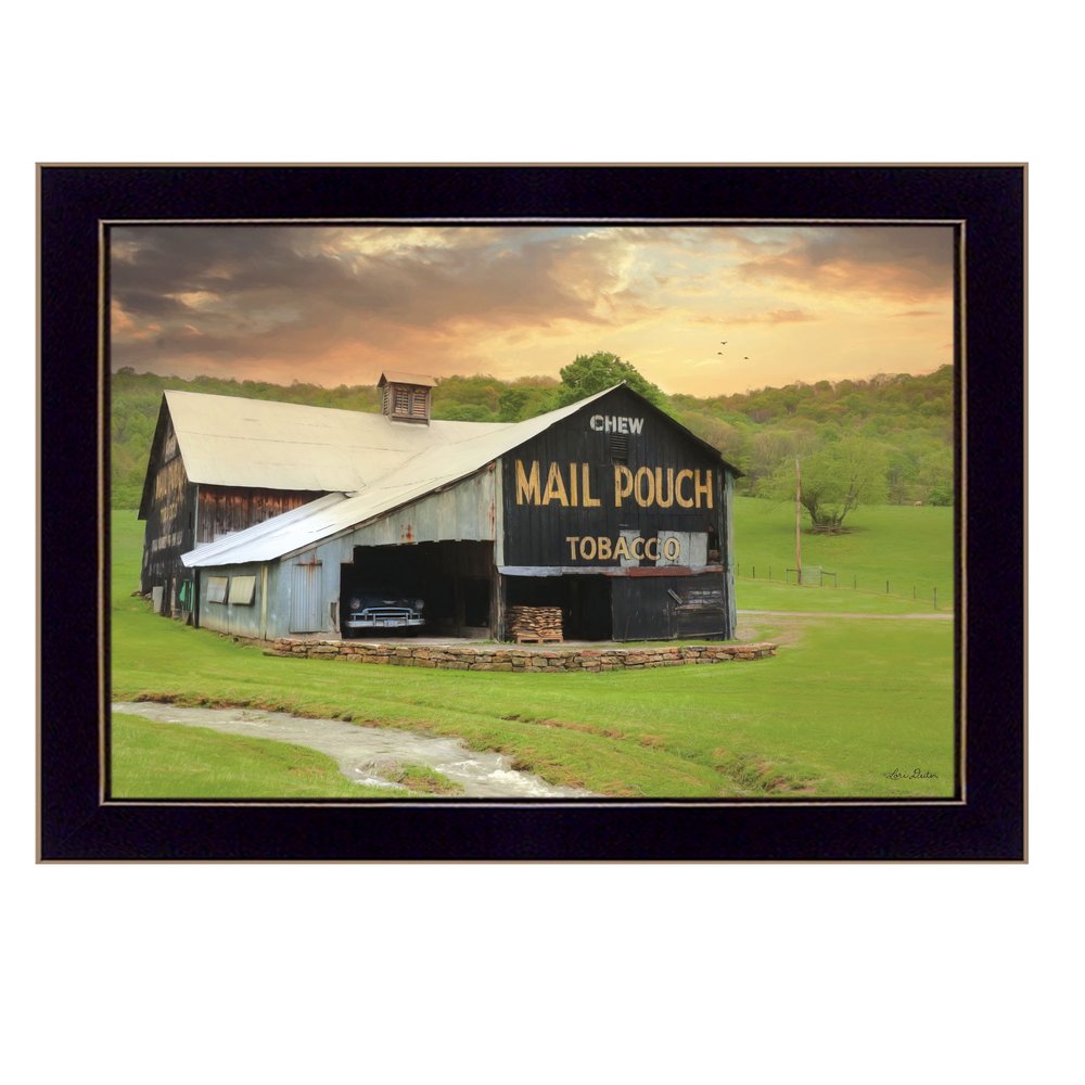 Mail Pouch Barn 3 Black Framed Print Wall Art — view 1