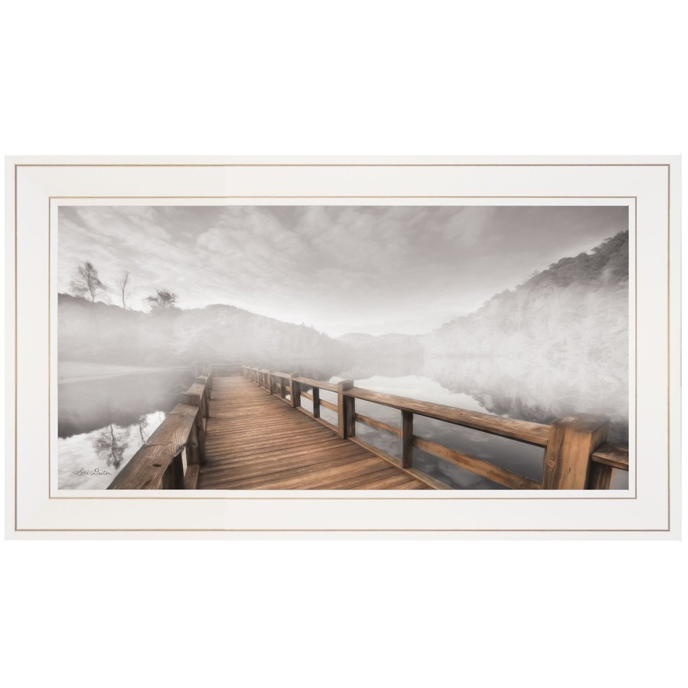 Lake Cherokee Dock I White Framed Print Wall Art — view 1