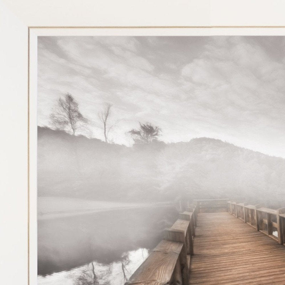 Lake Cherokee Dock I White Framed Print Wall Art — view 3