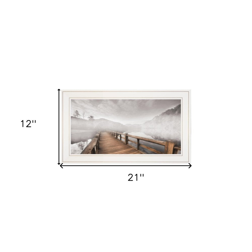 Lake Cherokee Dock I White Framed Print Wall Art — view 4