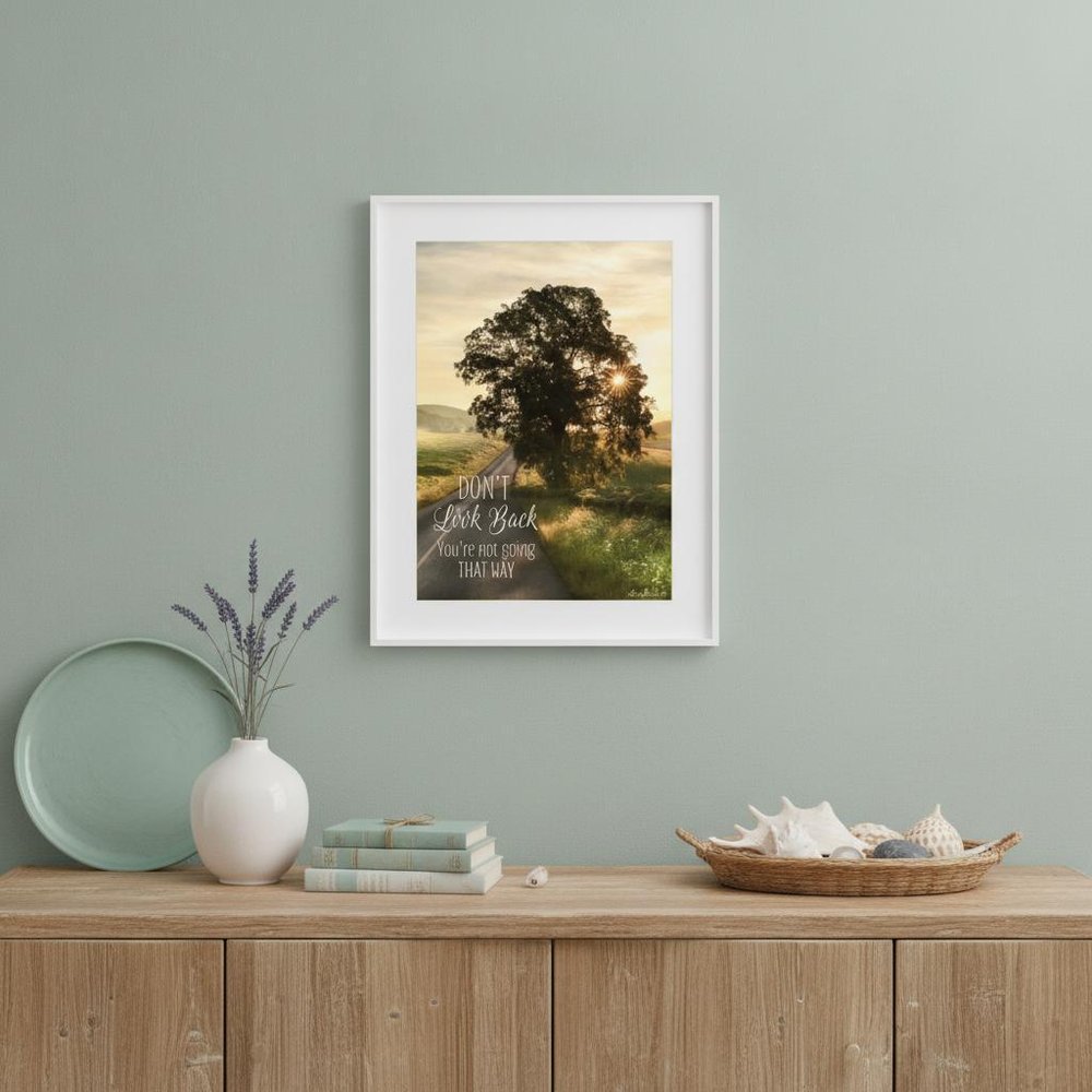 Dont Look Back 2 White Framed Print Wall Art — view 6