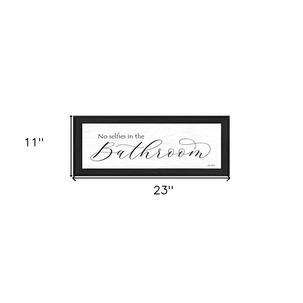 No Selfies in the Bathroom 2 Black Framed Print Bathroom Wall Art — view 3