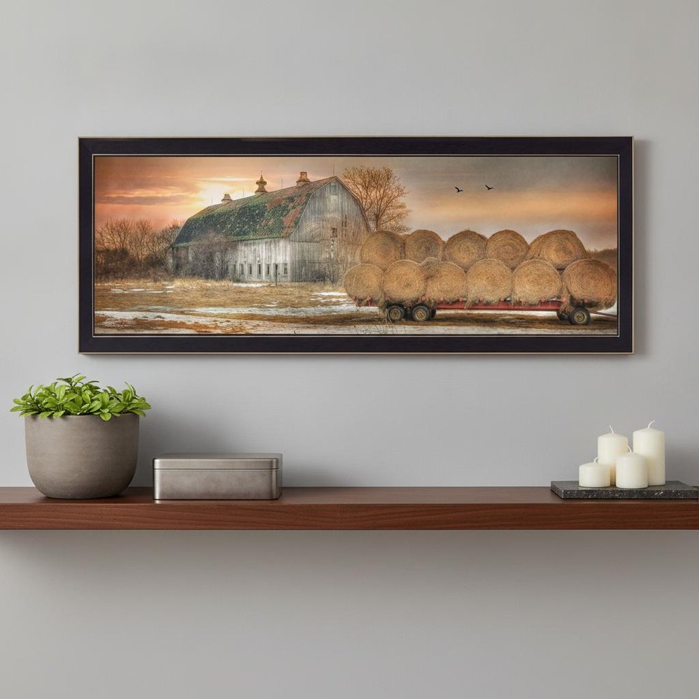 Sunset on the Farm 1 Black Framed Print Wall Art — view 4