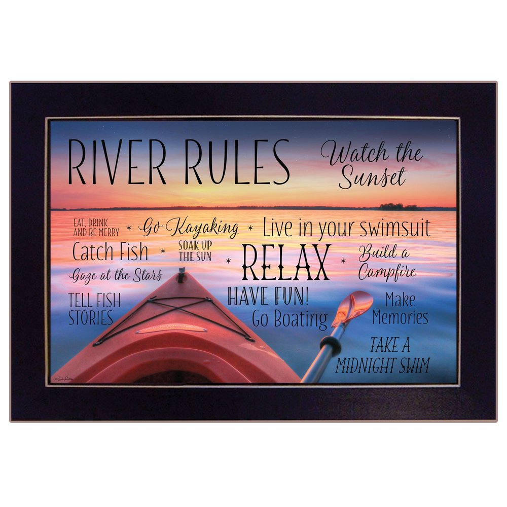 River Rules 1 Black Framed Print Wall Art — view 1