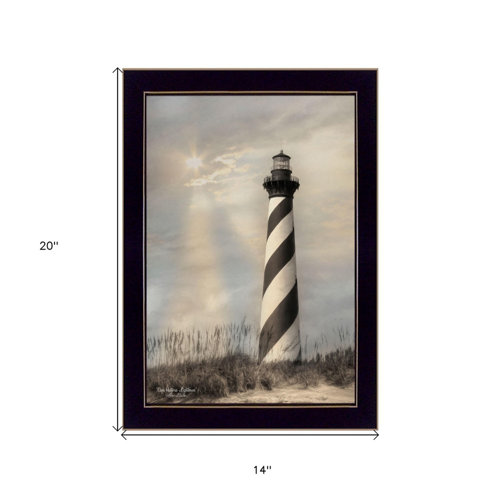 Cape Hatteras Lighthouse 1 Black Framed Print Wall Art — view 3