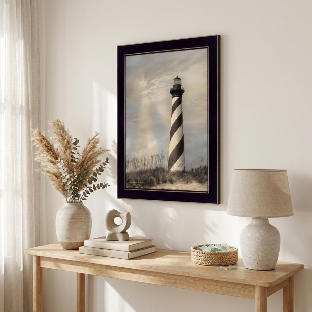 Cape Hatteras Lighthouse 1 Black Framed Print Wall Art — view 4