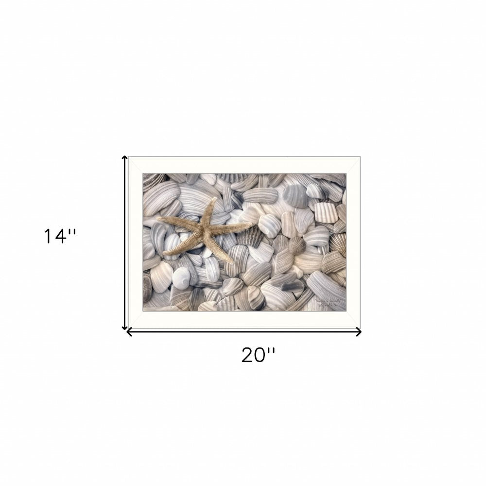 Starfish and Seashell 2 White Framed Print Wall Art — view 3