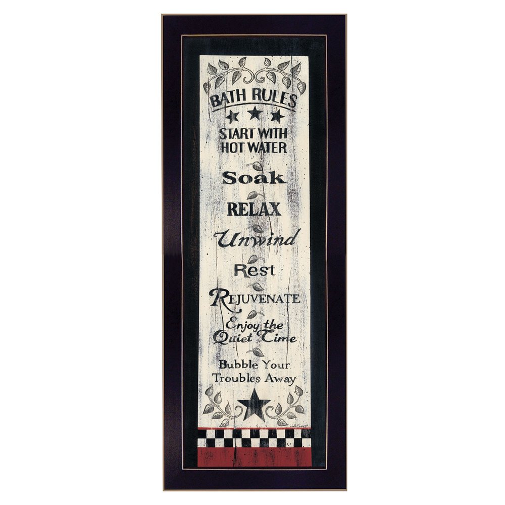 Bath Rules 6 Black Framed Print Bathroom Wall Art HomeRoots