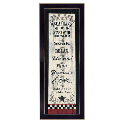 Bath Rules 6 Black Framed Print Bathroom Wall Art HomeRoots