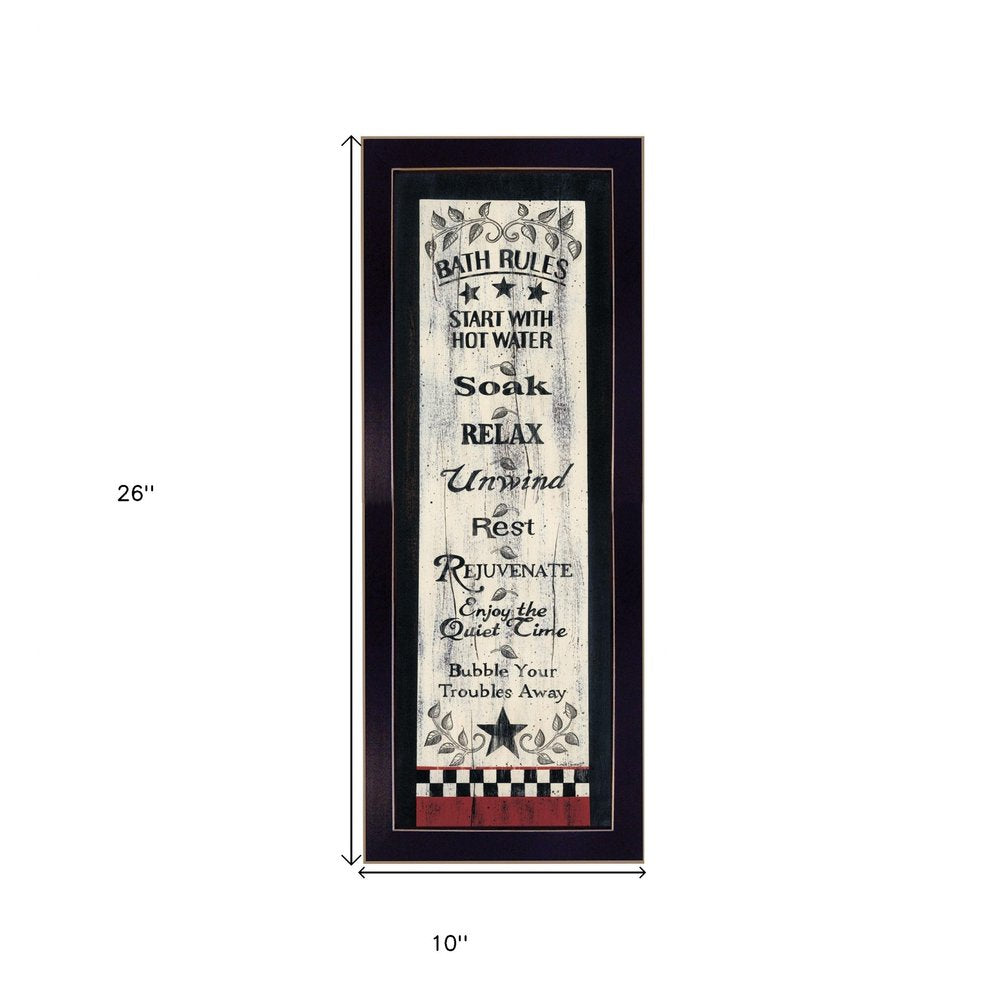 Bath Rules 6 Black Framed Print Bathroom Wall Art HomeRoots
