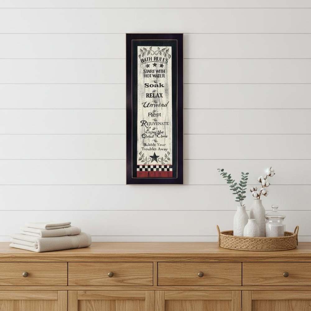 Bath Rules 6 Black Framed Print Bathroom Wall Art HomeRoots