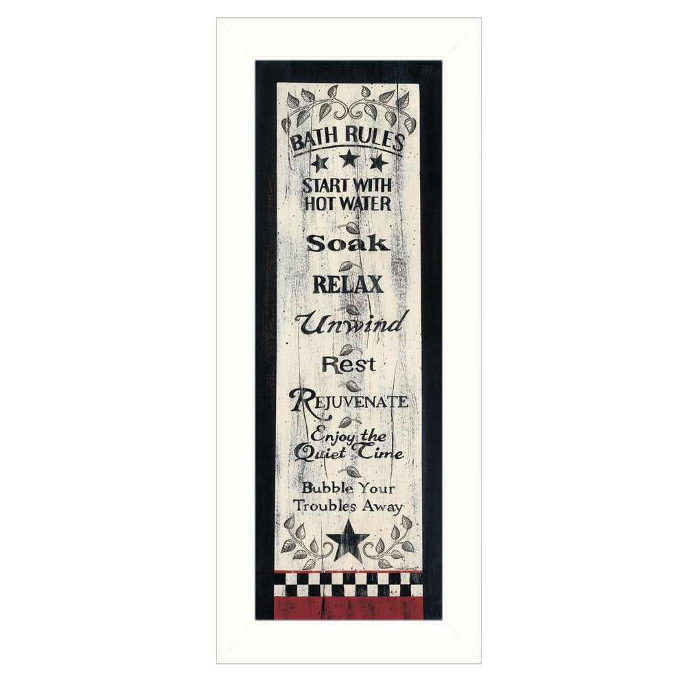 Bath Rules 7 White Framed Print Bathroom Wall Art HomeRoots