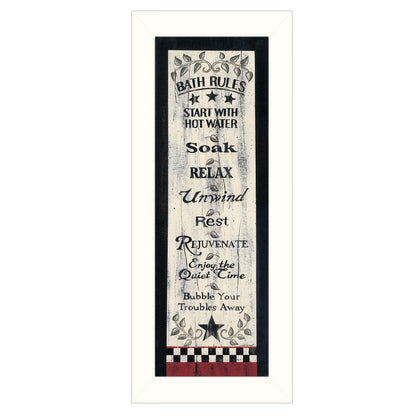 Bath Rules 7 White Framed Print Bathroom Wall Art HomeRoots