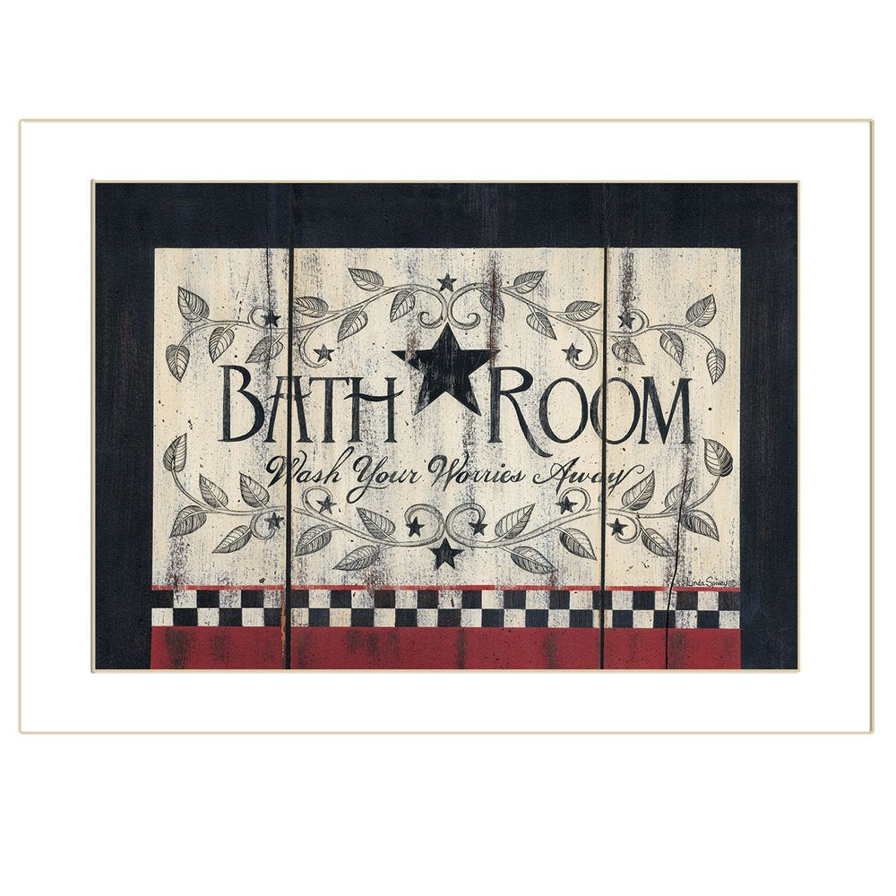 Bathroom 1 White Framed Print Bathroom Wall Art HomeRoots