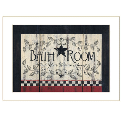 Bathroom 1 White Framed Print Bathroom Wall Art HomeRoots