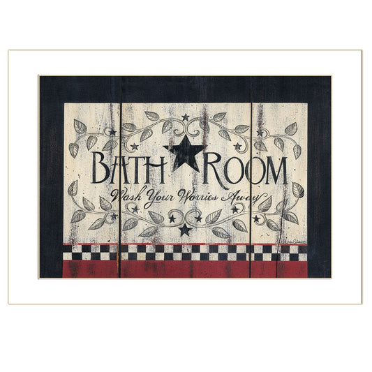 Bathroom 1 White Framed Print Bathroom Wall Art