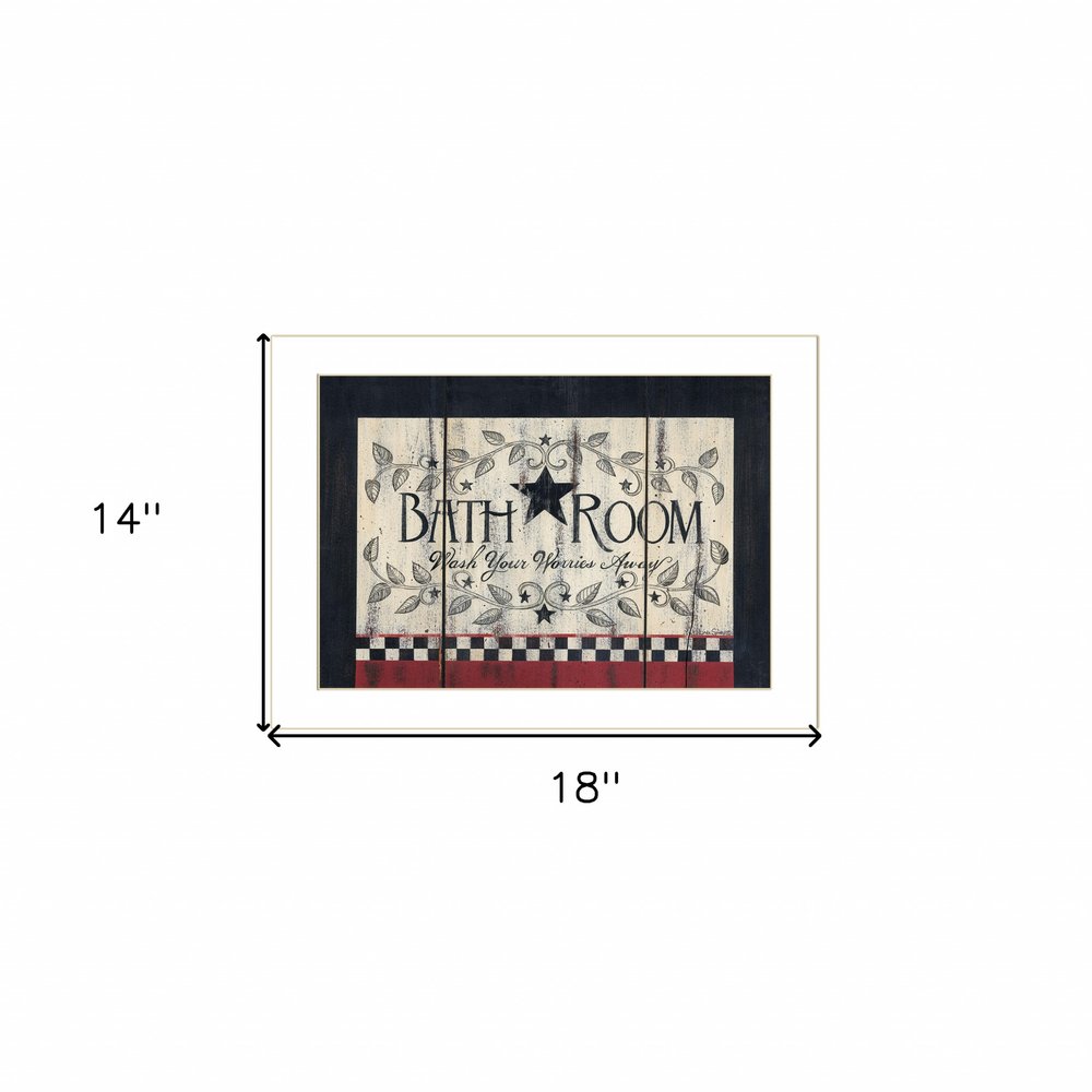 Bathroom 1 White Framed Print Bathroom Wall Art — view 7