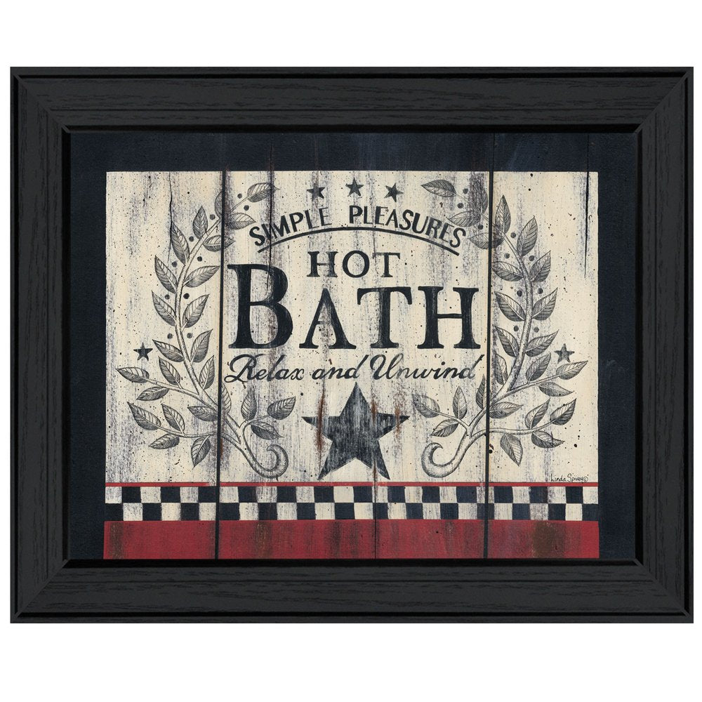 Hot Bath 10 Black Framed Print Bathroom Wall Art — view 1