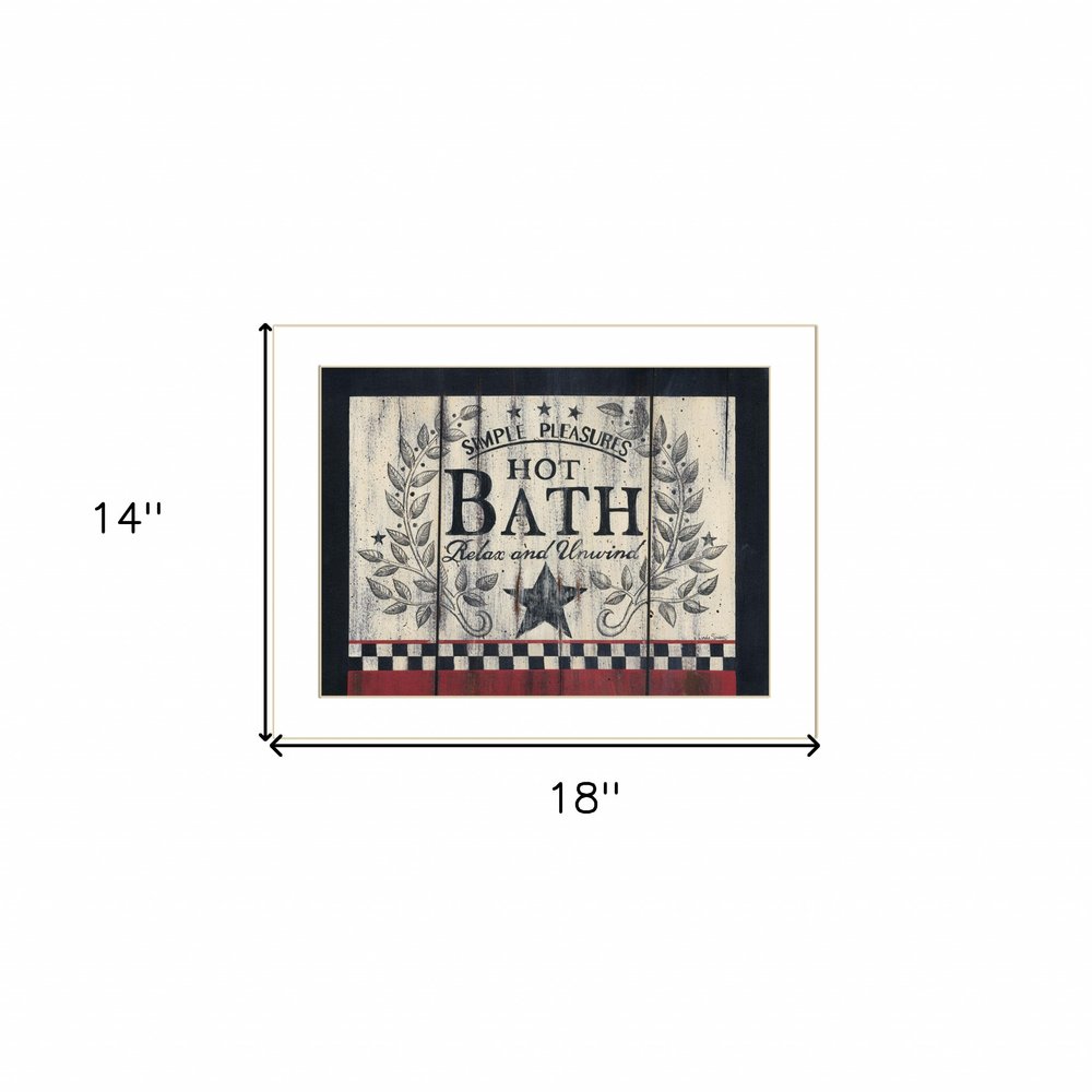 Hot Bath 11 White Framed Print Bathroom Wall Art — view 3