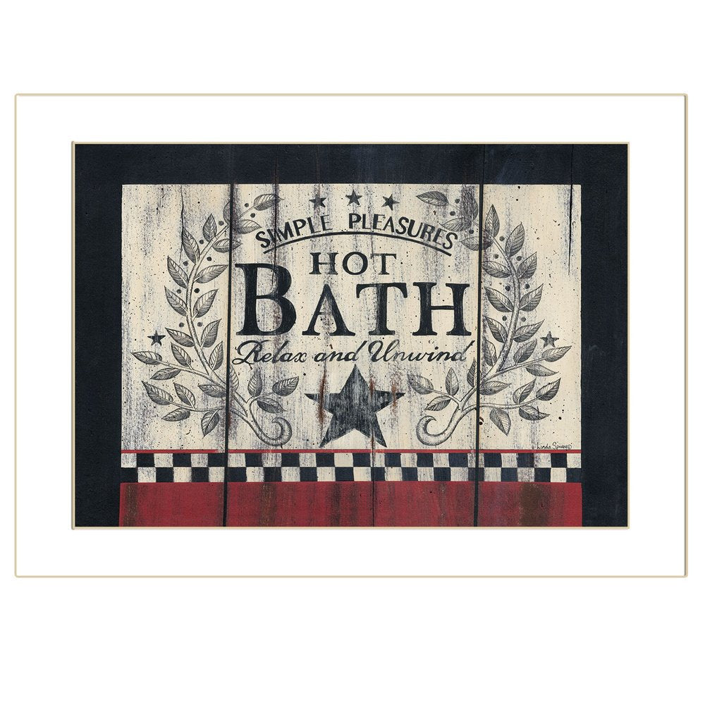 Hot Bath 1 White Framed Print Bathroom Wall Art — view 1