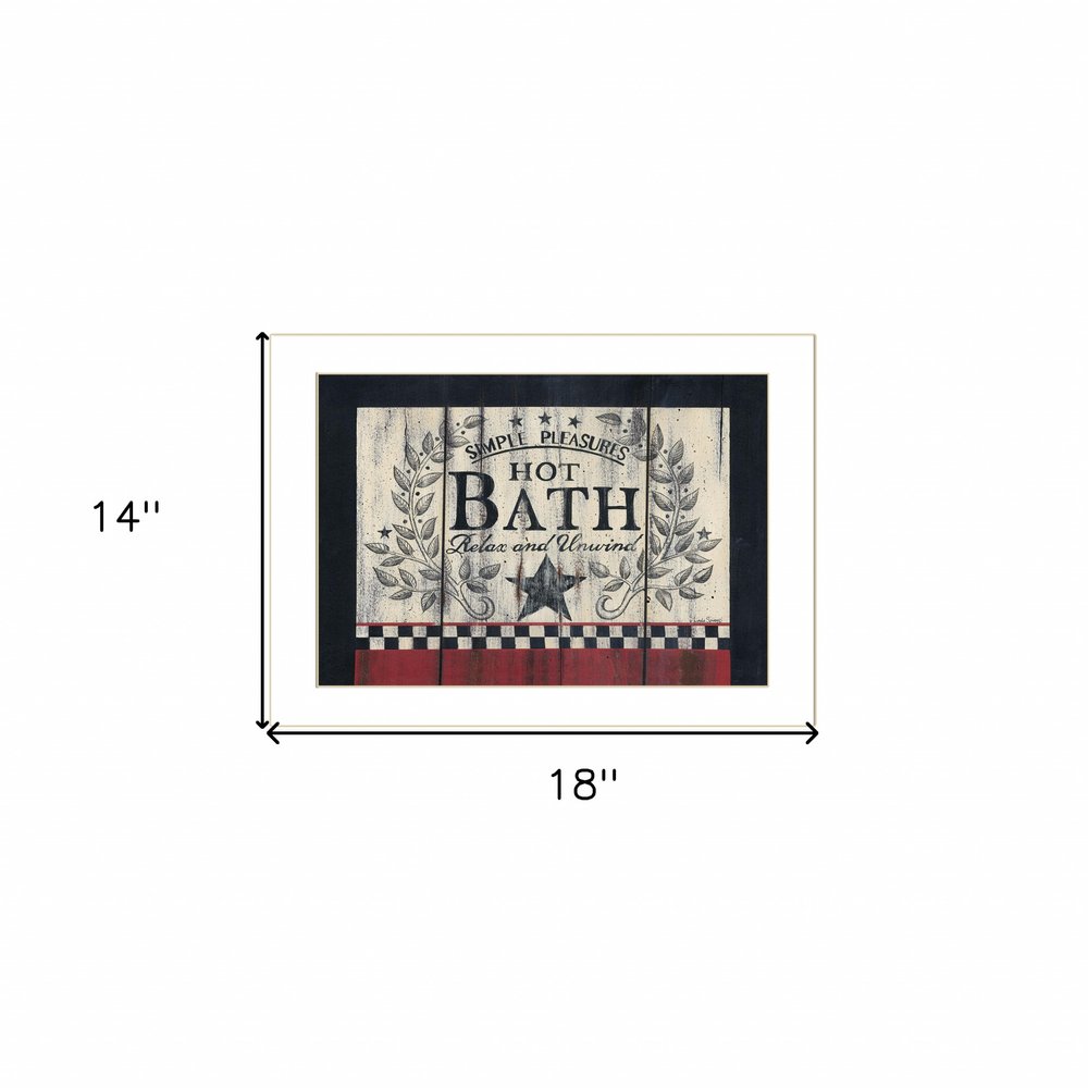 Hot Bath 1 White Framed Print Bathroom Wall Art — view 3