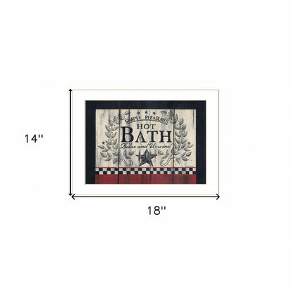 Hot Bath 1 White Framed Print Bathroom Wall Art HomeRoots