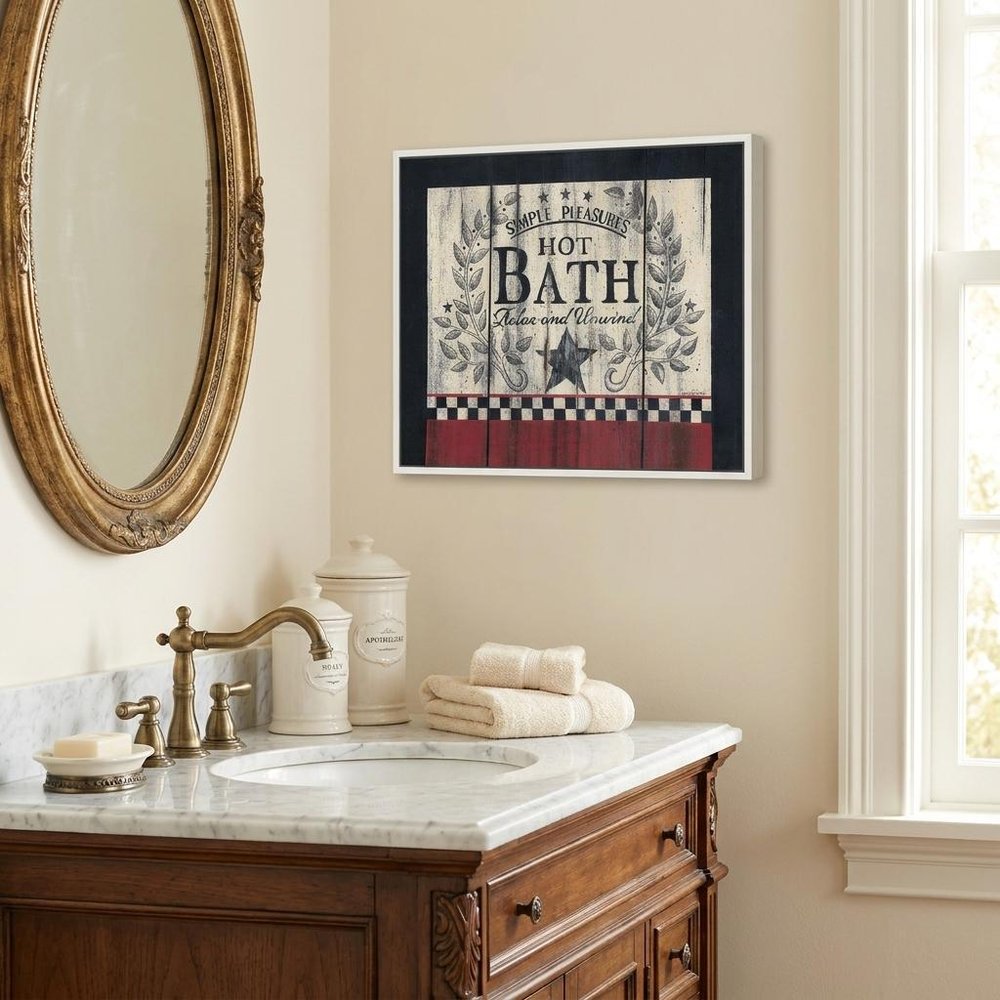 Hot Bath 1 White Framed Print Bathroom Wall Art HomeRoots