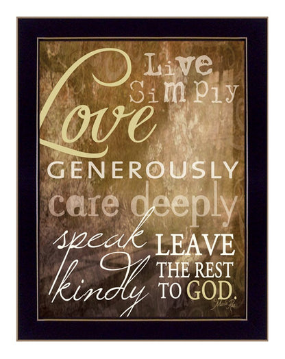 Live Simply 1 Black Framed Print Wall Art HomeRoots