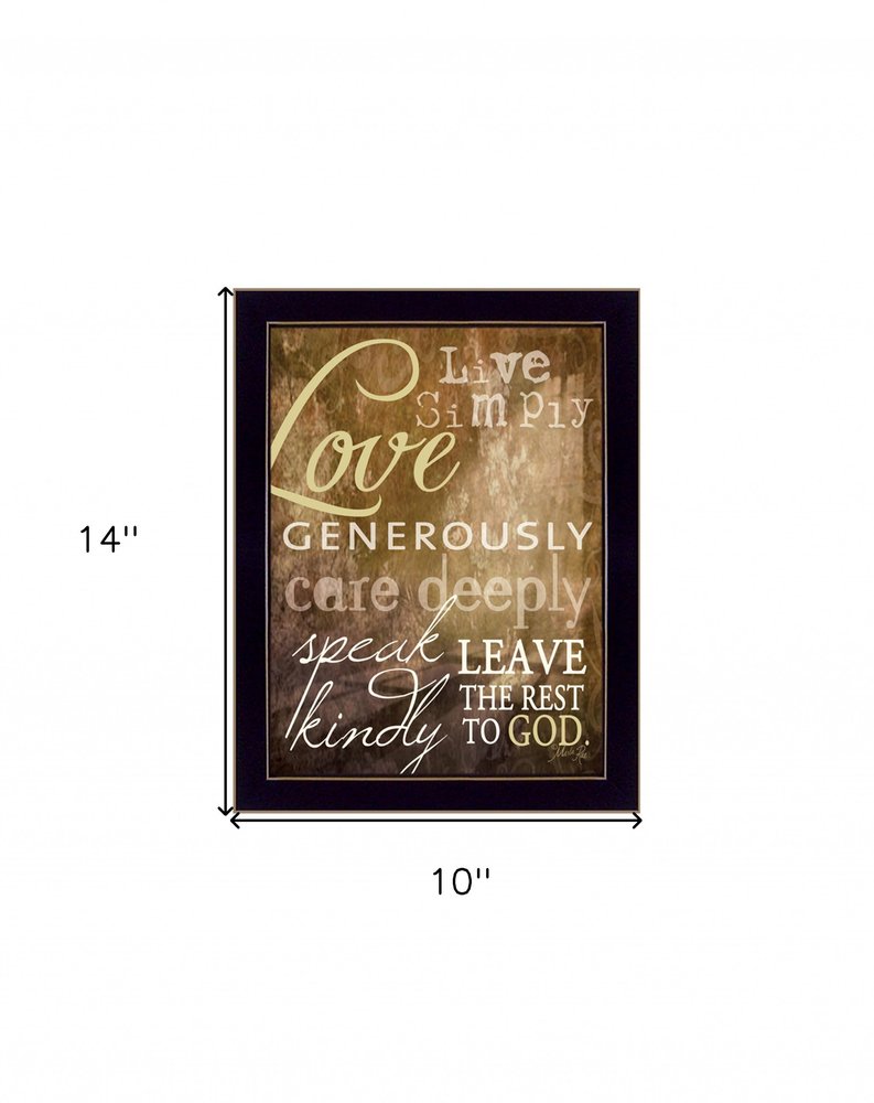 Live Simply 1 Black Framed Print Wall Art HomeRoots