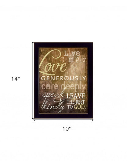 Live Simply 1 Black Framed Print Wall Art HomeRoots